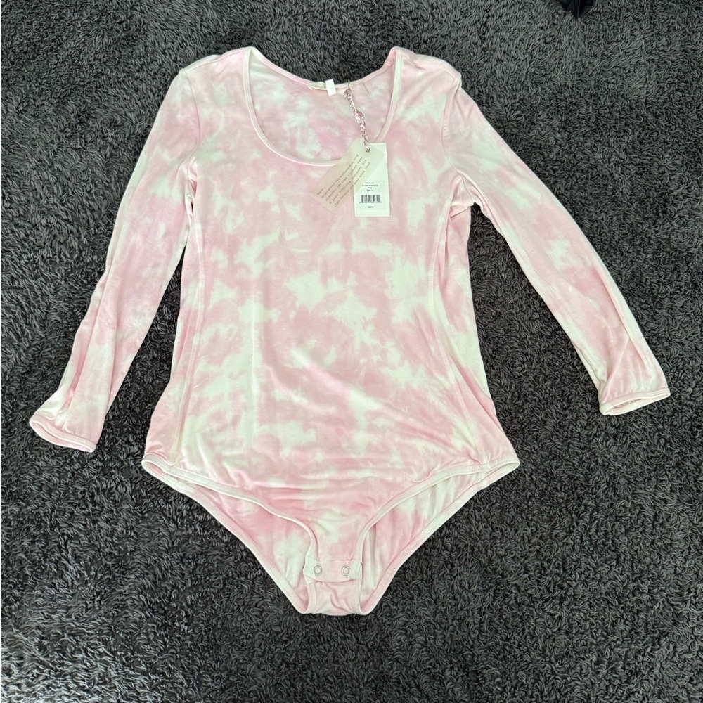 NWT Loveshackfancy Helene pink tie for bodysuit size large - retails $195!